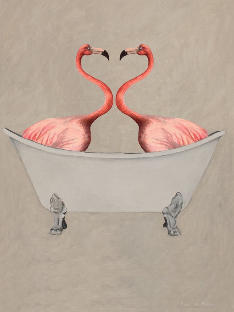 Flamingos In Bathtub Bathroom
