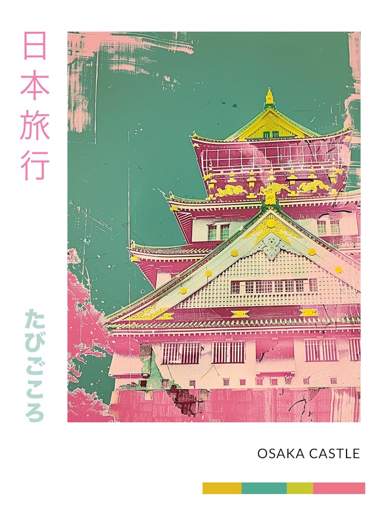Osaka Castle Duotone Silkscreen Poster 2