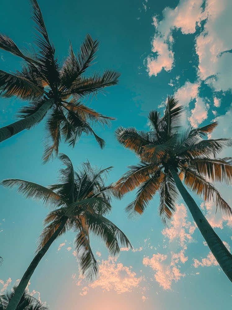 Palm Trees At Sunset