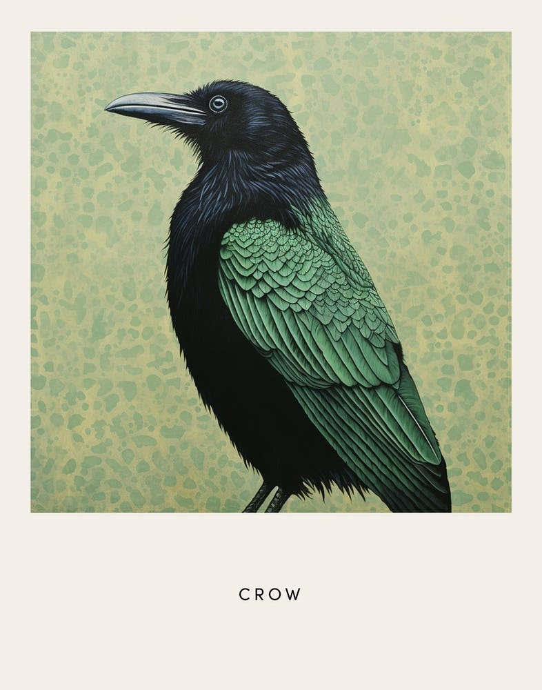 Ohara Koson Inspired Bird Painting Crow 3 Poster