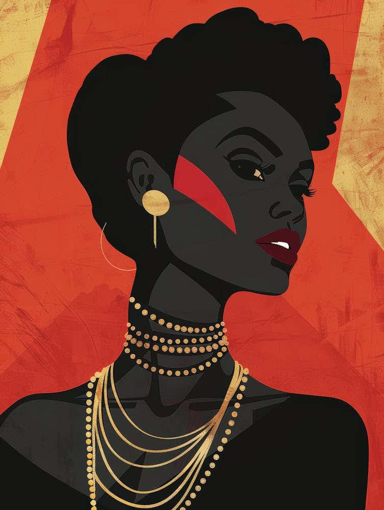 Black Woman With Gold Jewelry