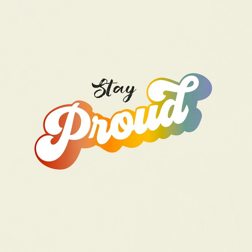 Stay Proud - Retro Rainbow Pride on Beige LGBTQ