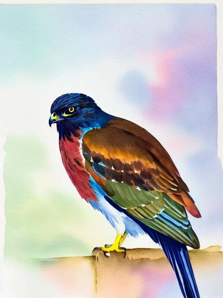 Hawk Watercolour Bird