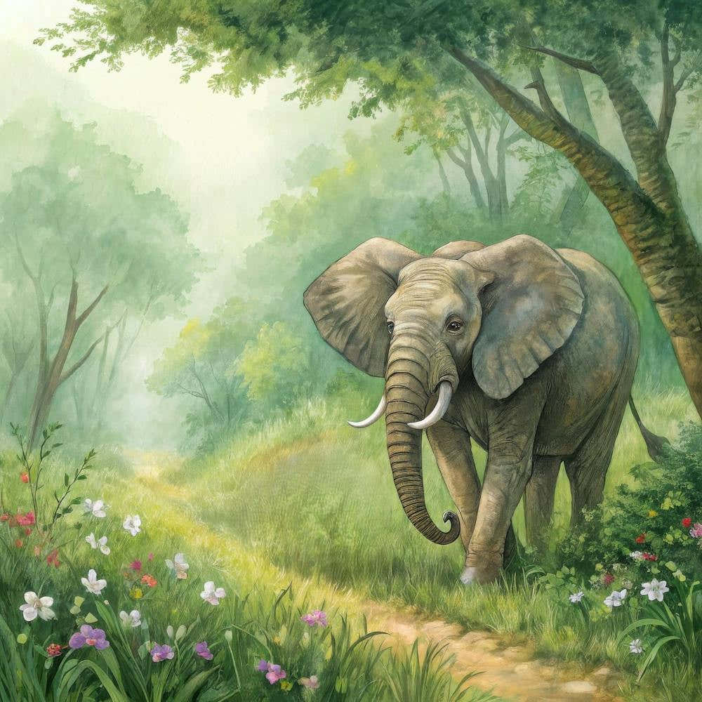 Elephant In The Forest