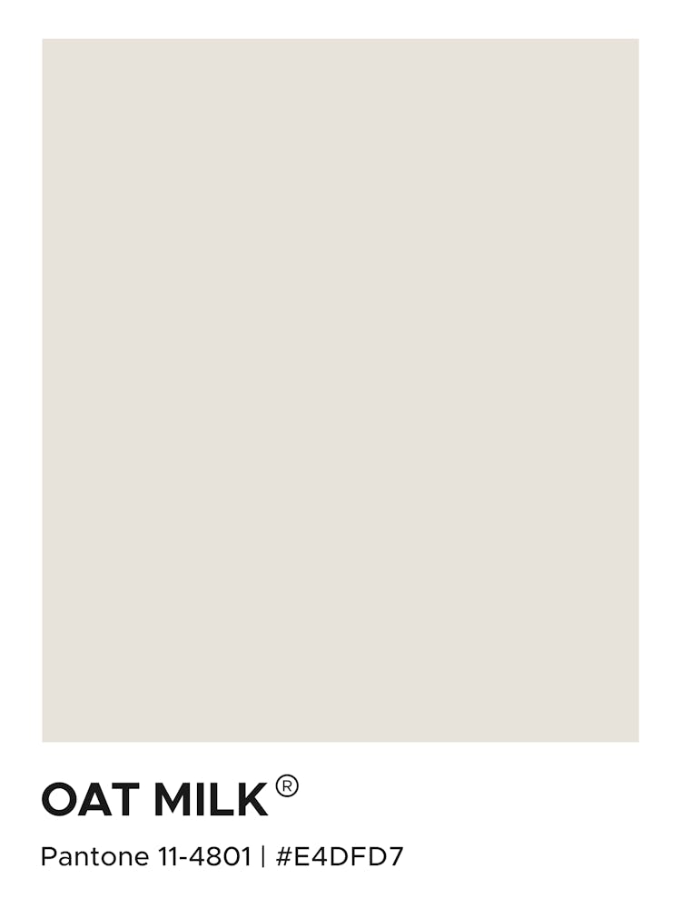 Oat Milk Pantone, drinks, cafe, kitchen, decor, mood, vibes, oat milk, swatches, pastel, calm, soothing, aesthetic, cool, cute