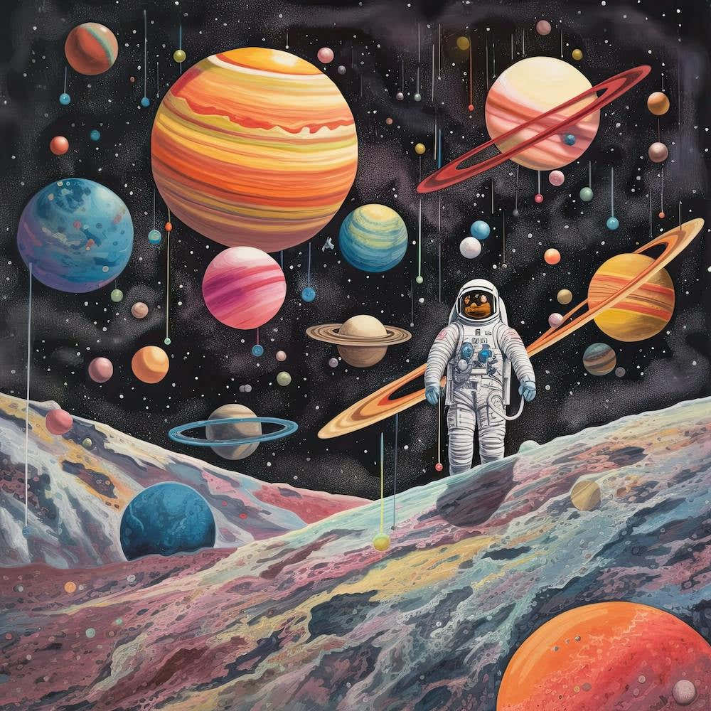 Astronaut Illustration Kids Room 8