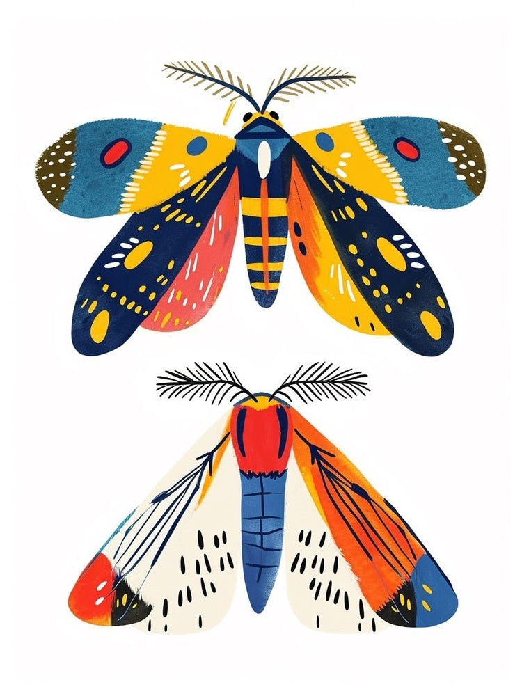 Colourful Insect Illustration Moth 54