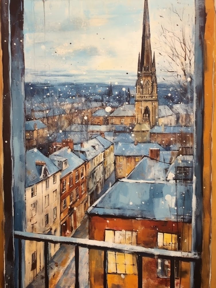 Winter Cityscape Oxford United Kingdom