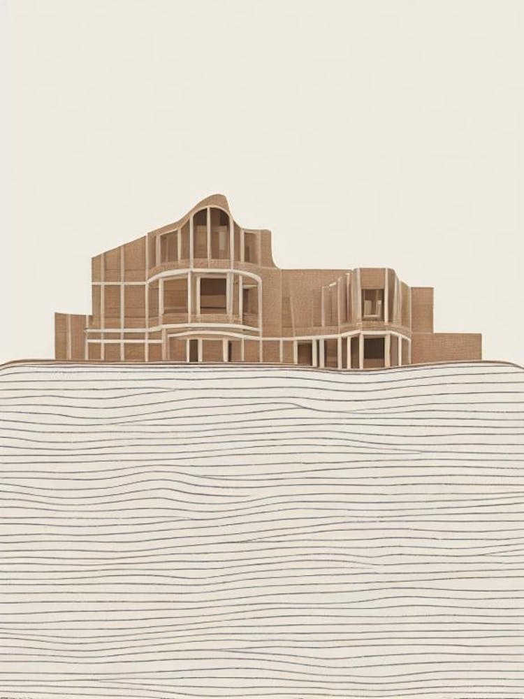 Casa Milà Barcelona Boho Landmark Illustration