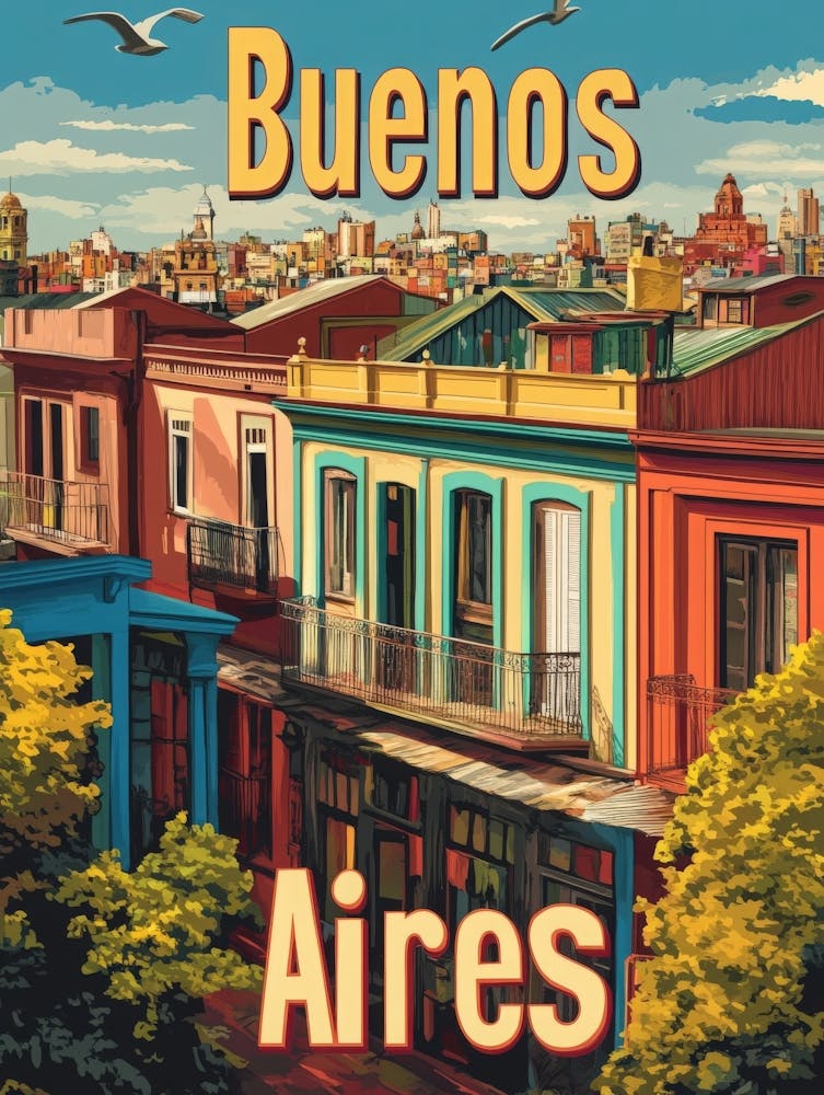 Aihrgdesign A Classic 1960s Travel Poster For Buenos Aires