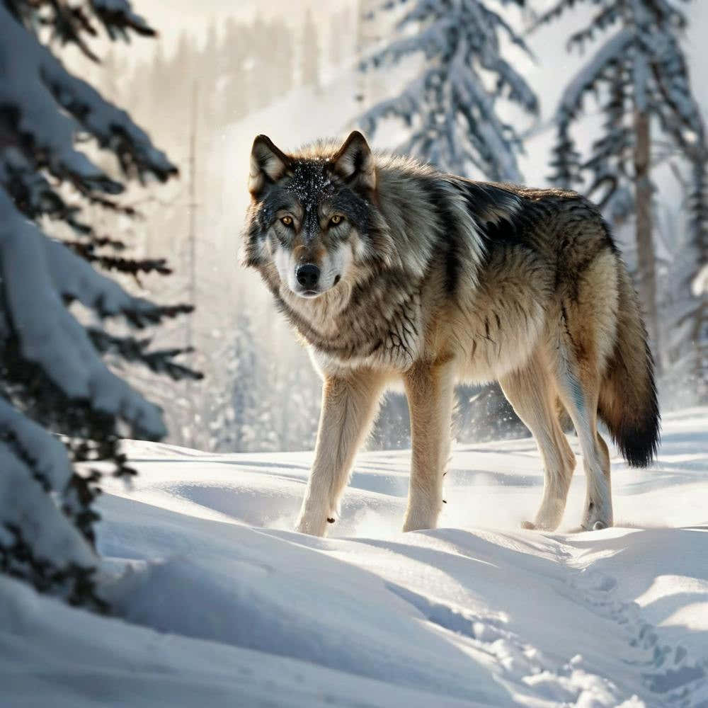 Wolf In The Snow 1