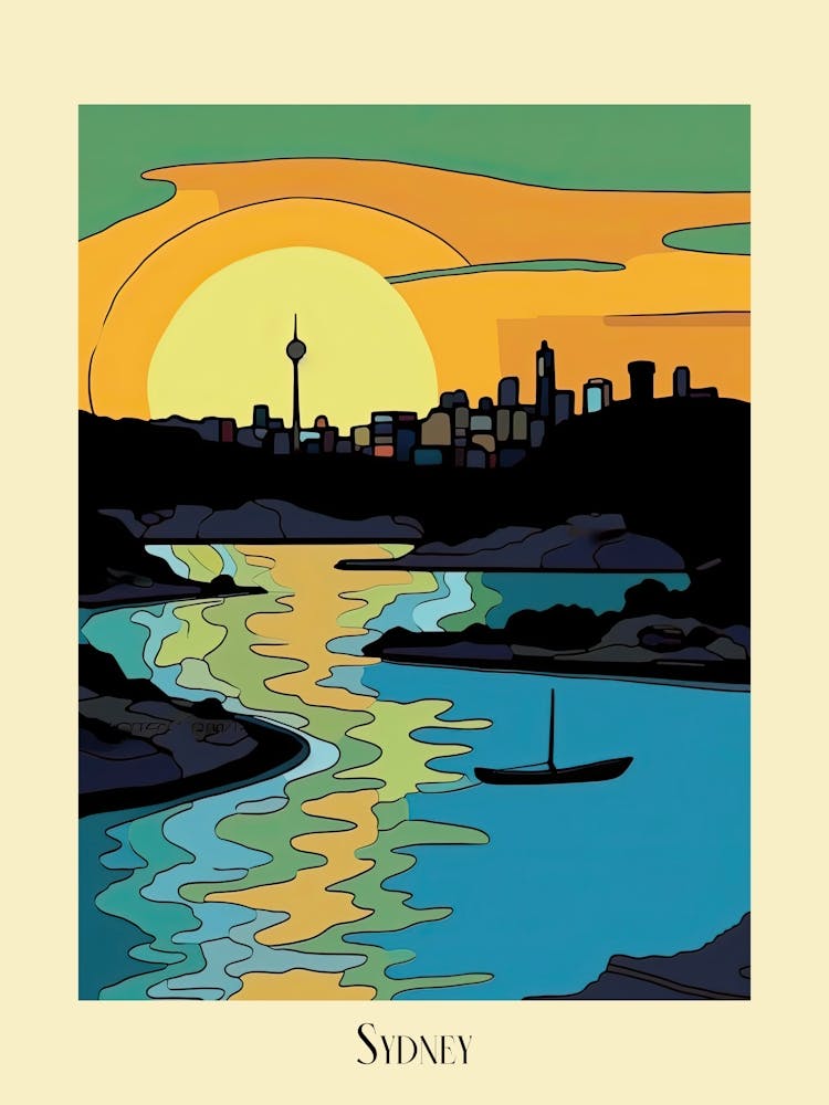 Poster Of Minimal Design Style Of Sydney, Australia 1