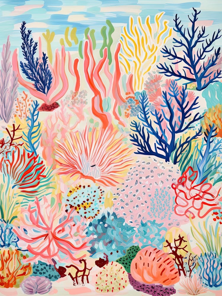 Coral Beach, Australia, Matisse And Rousseau Style 4