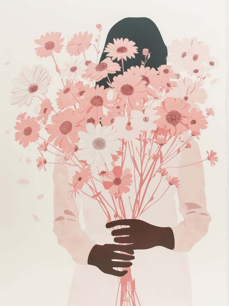 Spring Girl With Pink Flowers 5