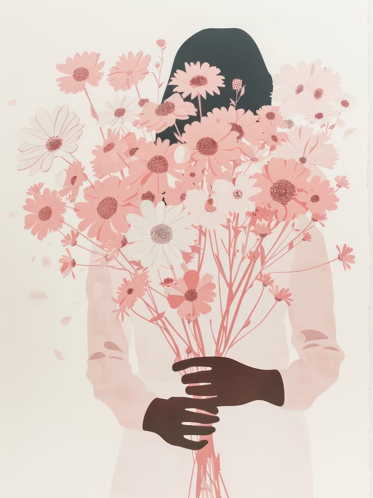 Spring Girl With Pink Flowers 5