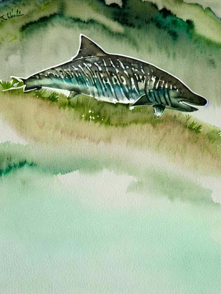 Basking Shark Storybook Watercolour