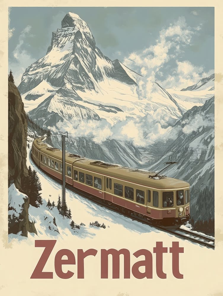 Aihrgdesign A Classic 1960s Travel Poster For Zermatt Showcas 5c0d7527 C13d 4715 Af1f Ac6dd89bae01 0