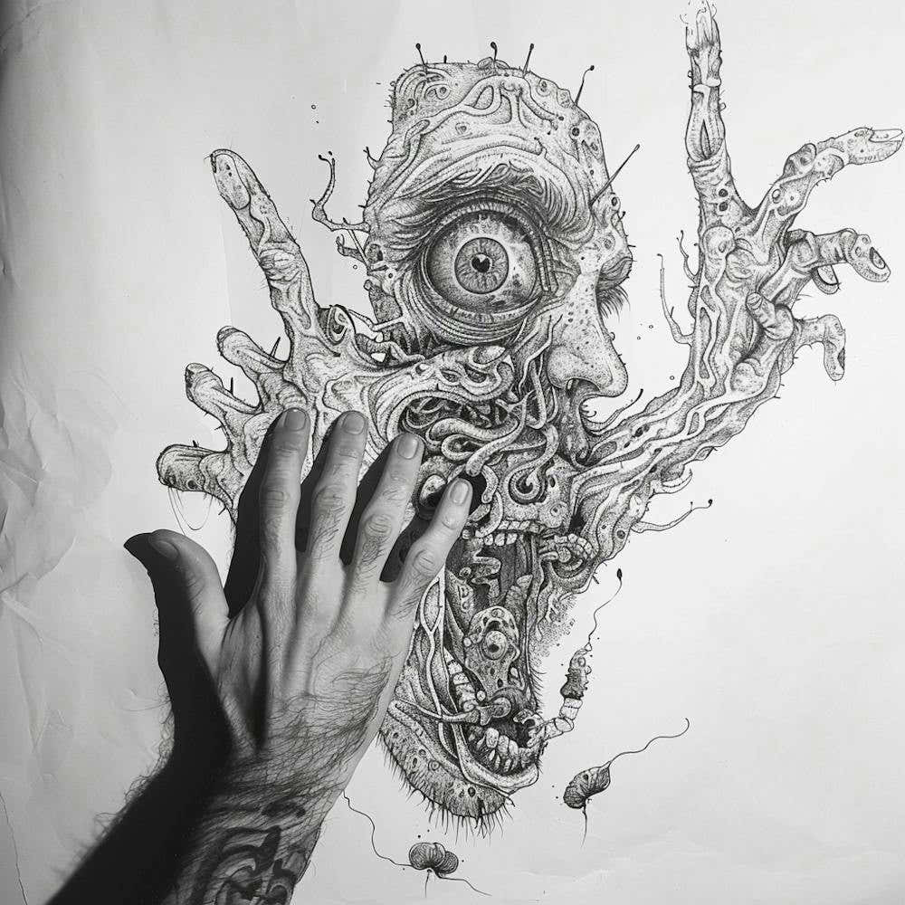 Zombie Hand Drawing