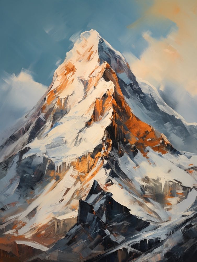 Makalu Nepal China 2 Mountain Painting