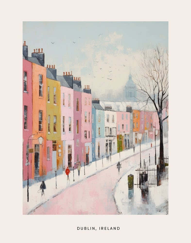 Dreamy Winter Painting Poster Dublin Ireland 4