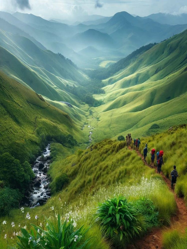 "Journey Through the Verdant Valleys: Trekking the Majestic Green Highlands”