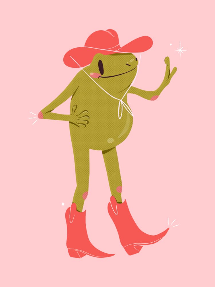 Howdy Partner | Pink Cowboy Frog