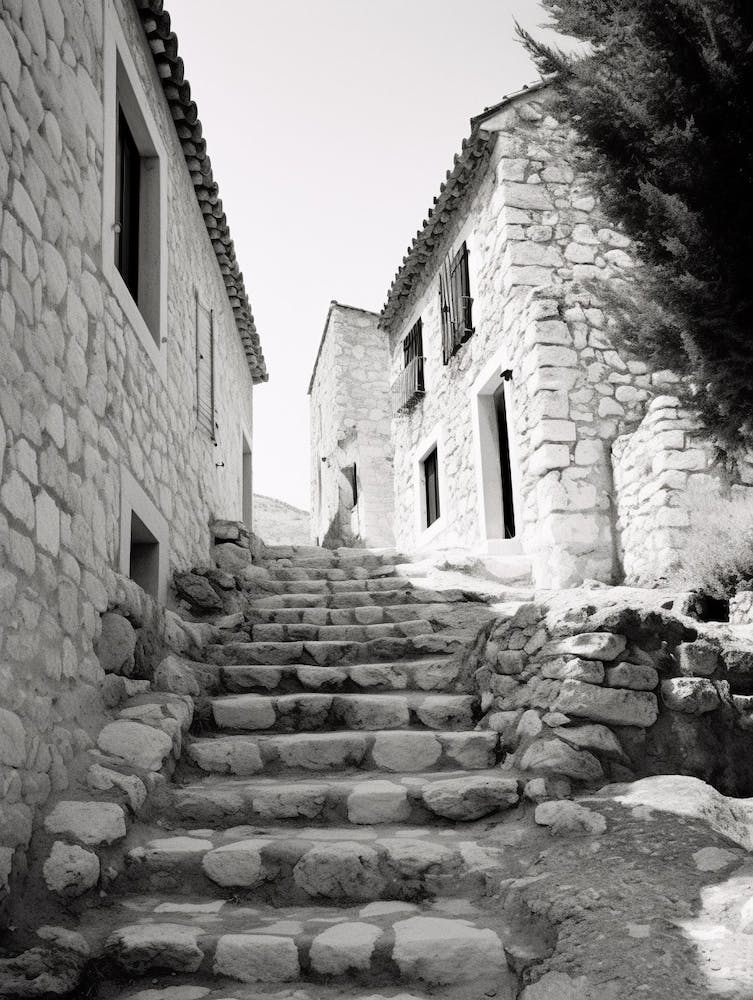 Hvar, Croatia, Black And White Old Photo 2