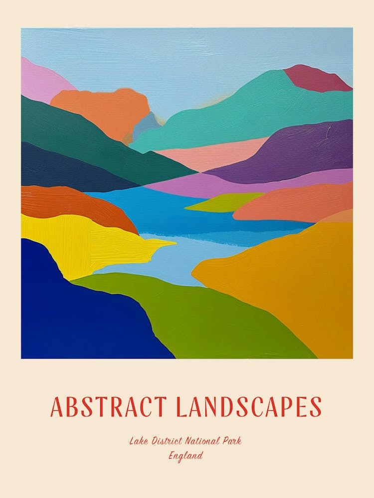Colourful Abstract Lake District National Park England 4 Poster