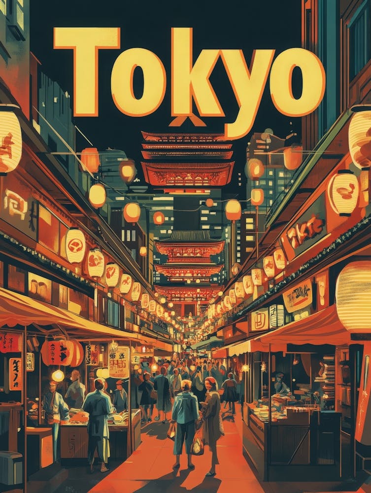 Aihrgdesign A 1970s Inspired Travel Poster For Tokyo 2