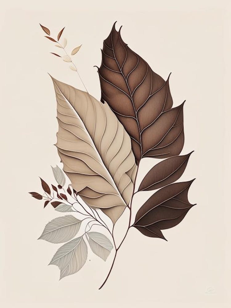 Ash Leaf Earthy Line Art
