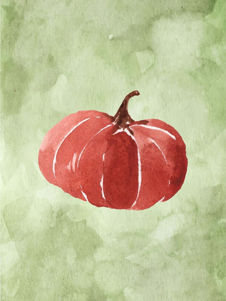 Pumpkin Watercolor Painting