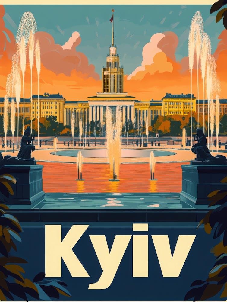 Aihrgdesign A Retro Travel Poster For Kyiv 3