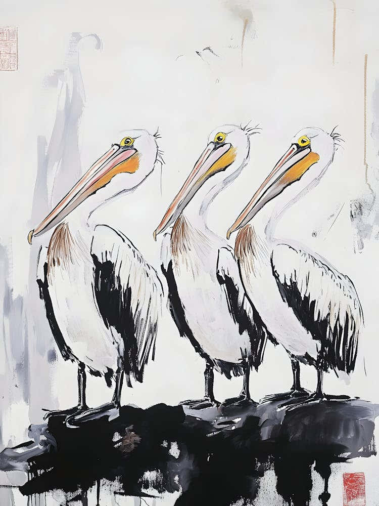 Three Pelicans