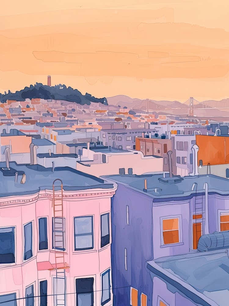 San Francisco Rooftops Morning Skyline 4