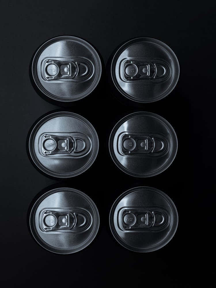 Aluminum cans — Food kitchen poster/blackboard, photo art