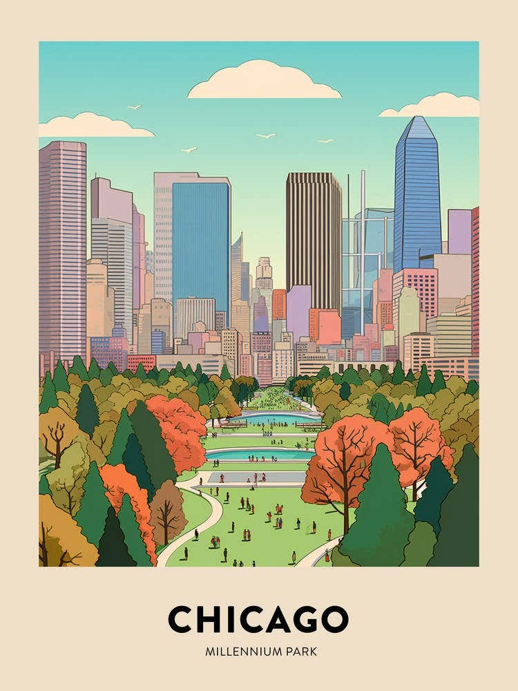 Millennium Park 5 Chicago Travel Poster
