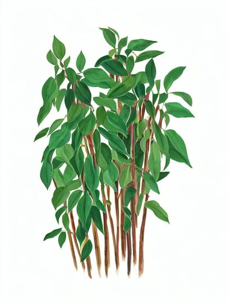 Polka Dot Plant (Hypoestes Phyllostachya) Watercolor