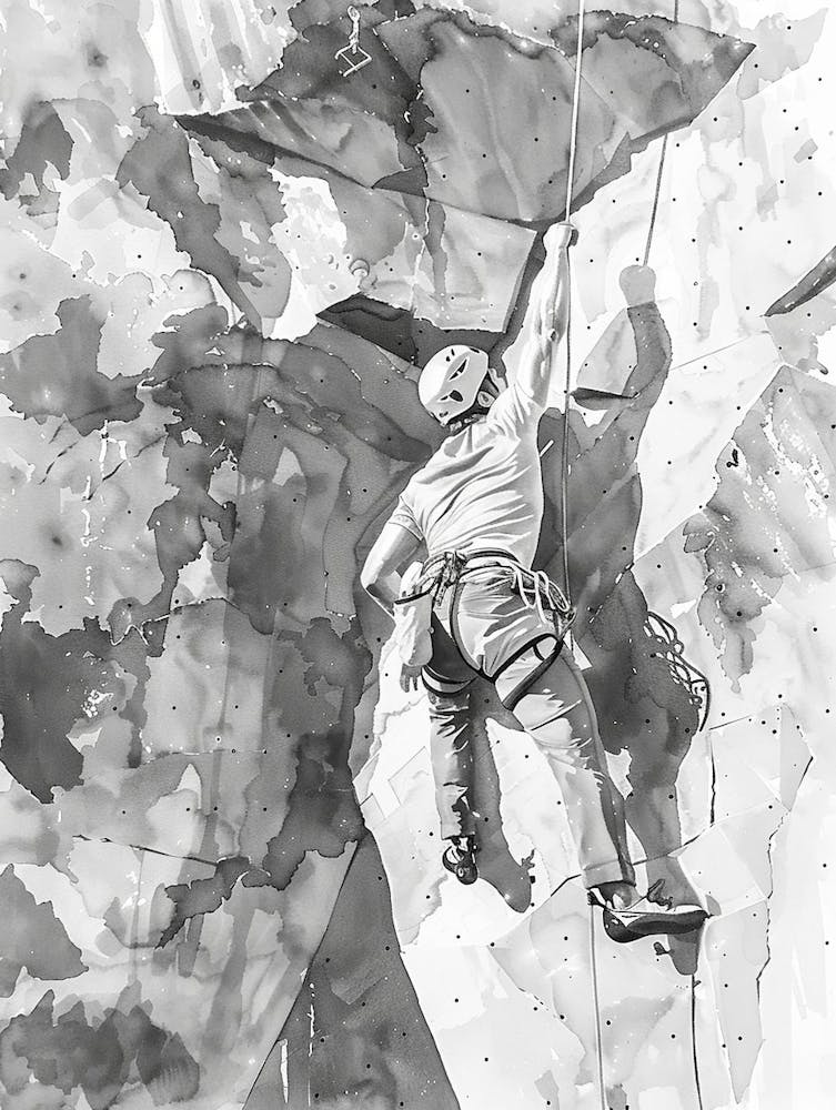 Bouldering Project Austin Texas Black And White Watercolour 1