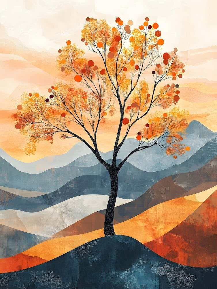 Modern Orange Tree 6