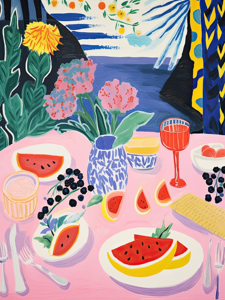 Summer Lunch Food Illustration 2