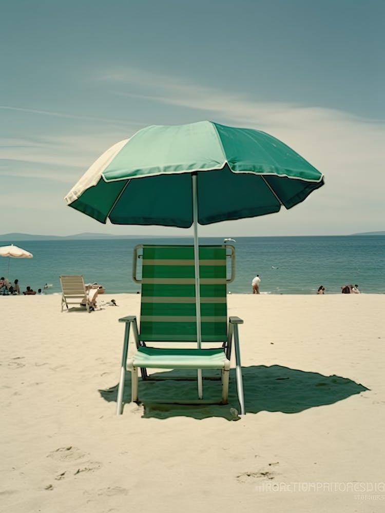 Green Chair And Brach Umbrella  Summer Photography 2
