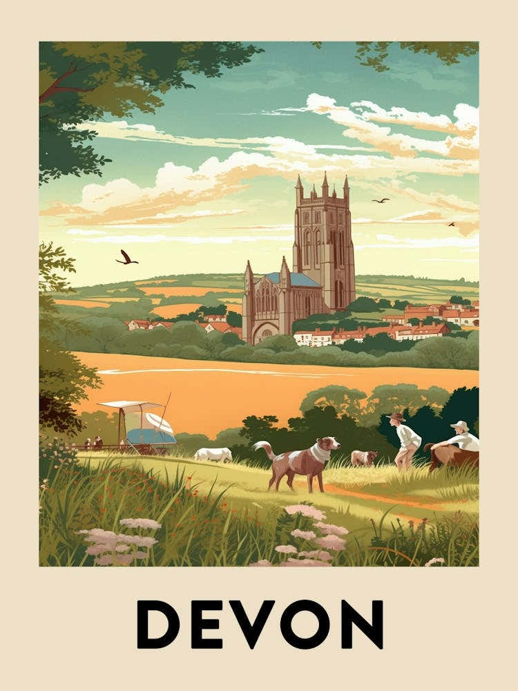 Vintage Travel Poster Devon 7