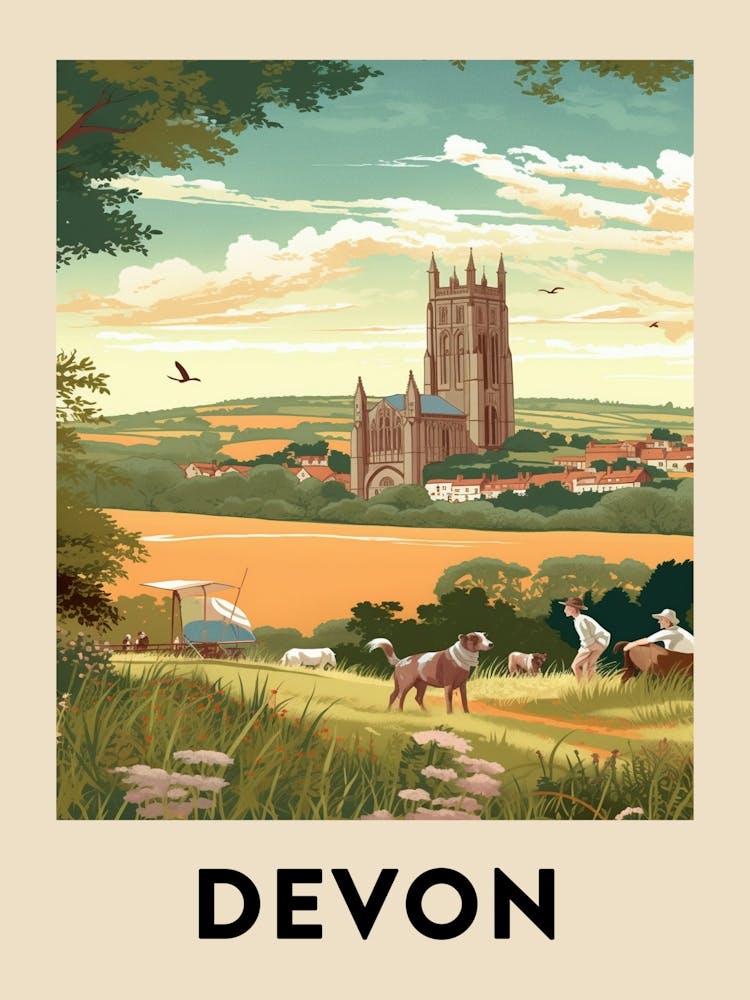Vintage Travel Poster Devon 7