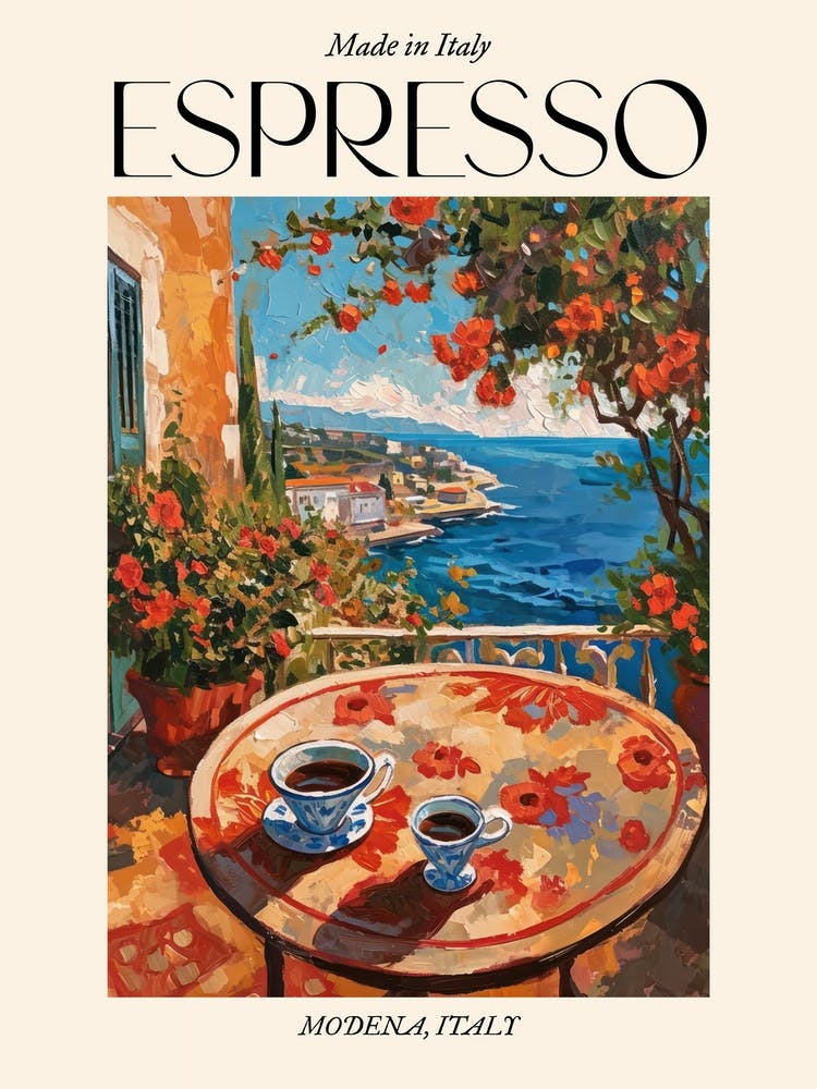 Modena Espresso Made In Italy 4 Poster