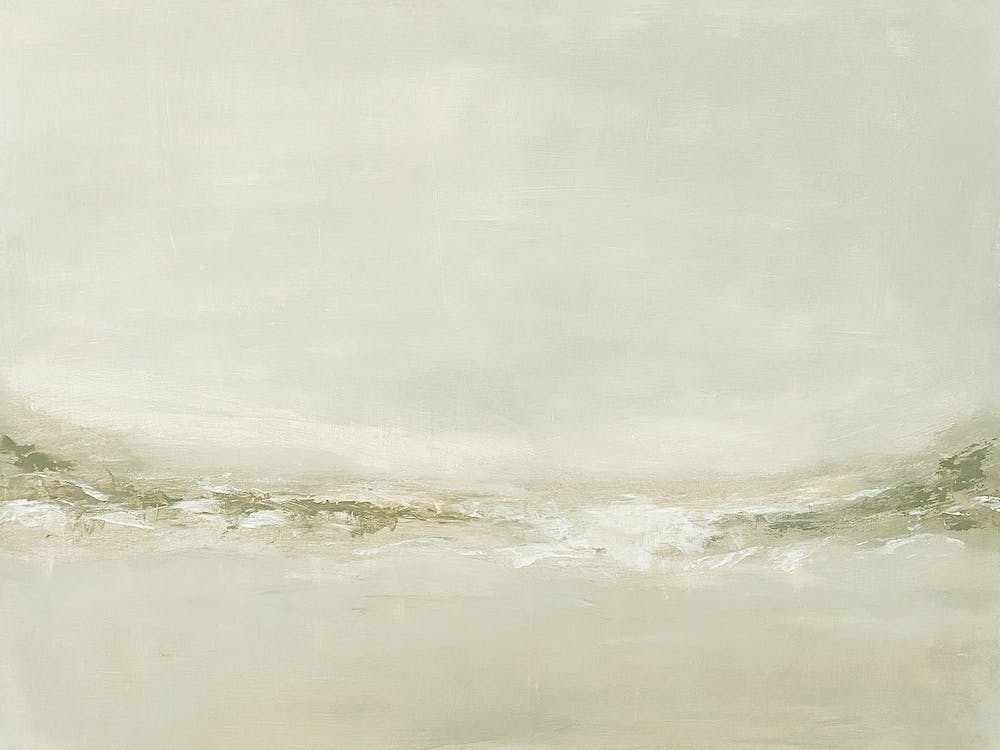 Neutral Calm - Neutral Greige Abstract Landscape Painting