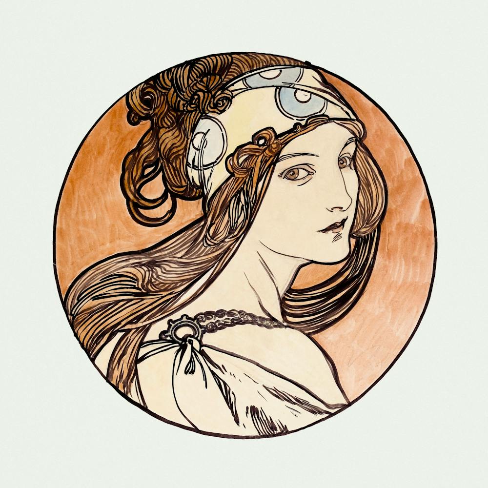 Stained Glass Window For The Facade Of The Fouquet Boutique, Alphonse Maria Mucha