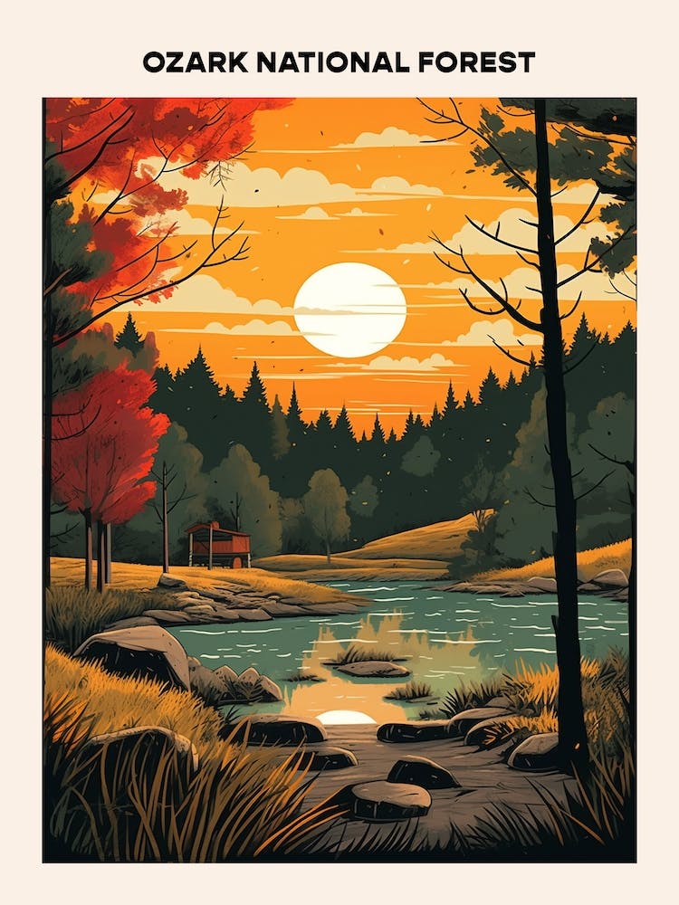 Ozark National Forest Midcentury Travel Poster