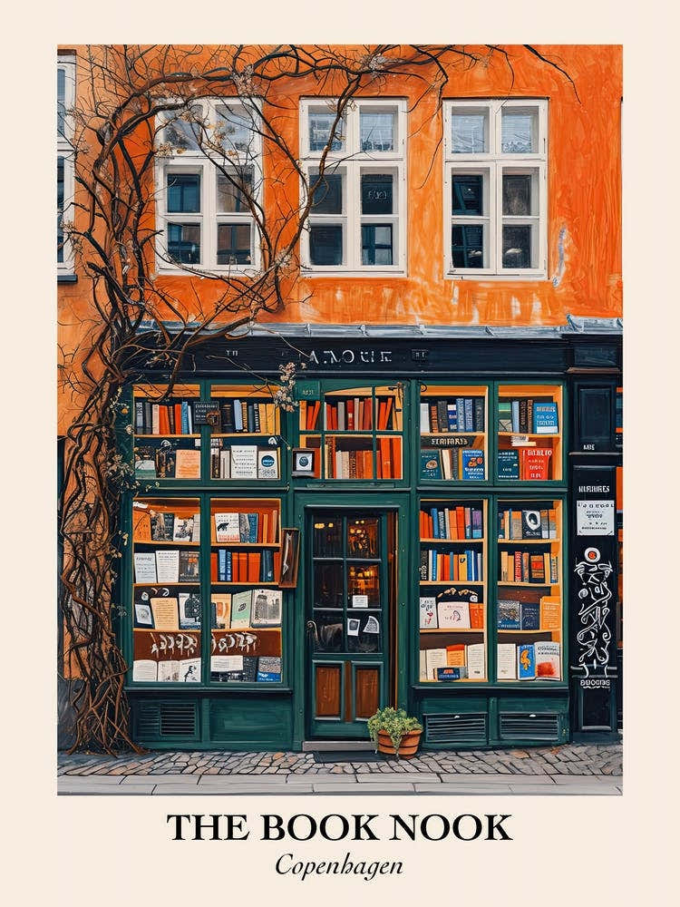 Copenhagen Book Nook Bookshop 3 Poster