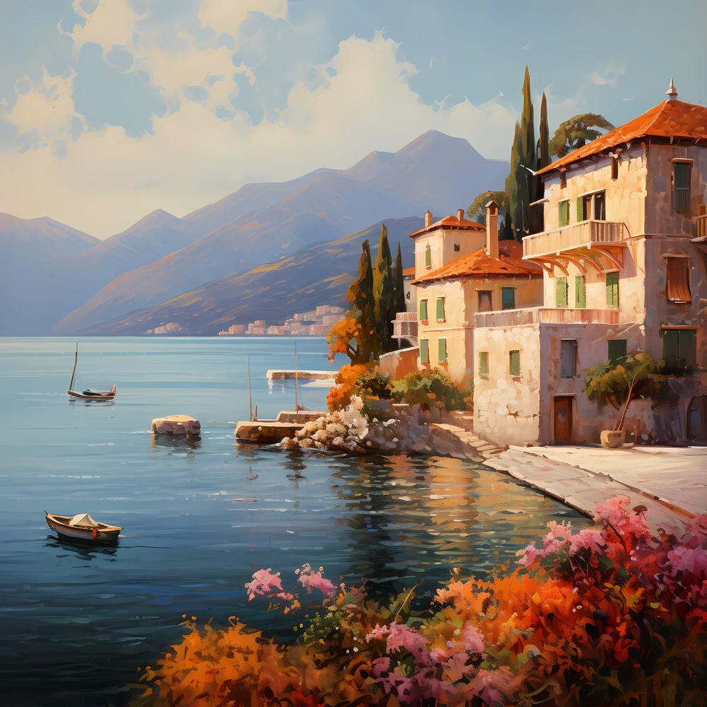 Horizon Harmony: Positano's Coastal Majesty in Watercolour