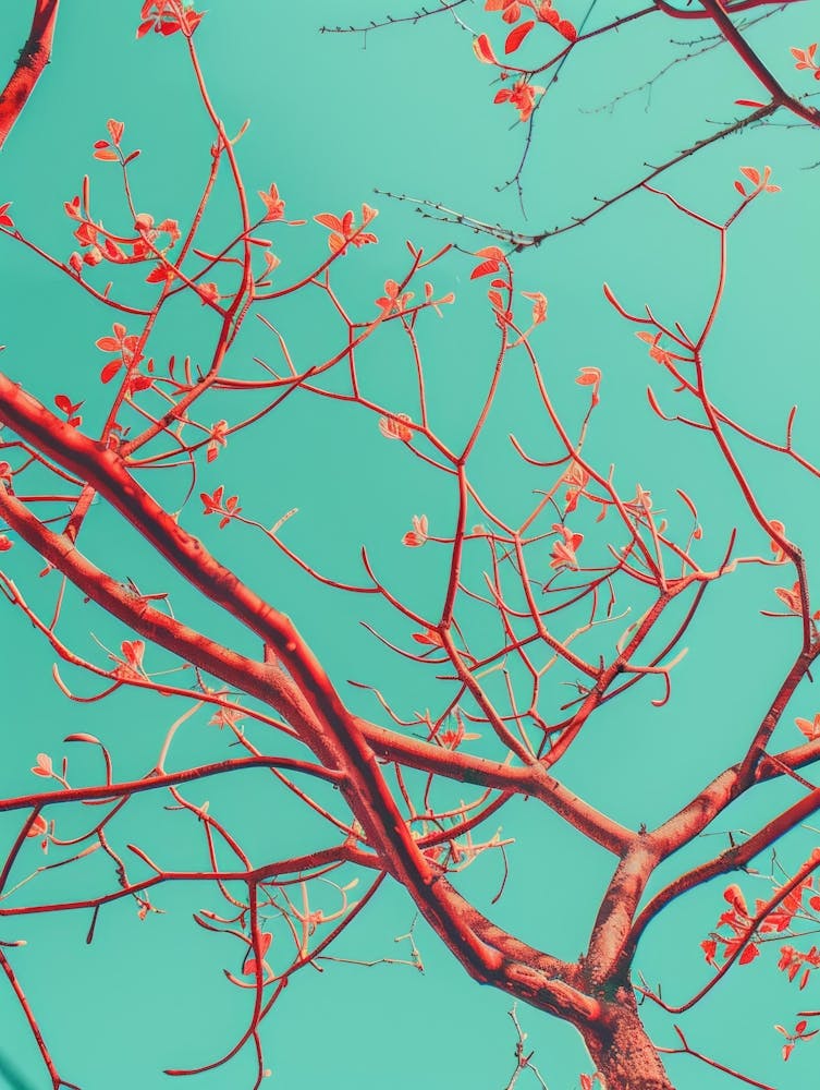 Red Leaves On A Tree